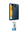 ieg™ Galaxy A22 Kılıf Doruk Klasik Özel Seri - Siyah 5D Eko Cam Ekran Koruyucu