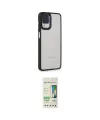 ieg™ Galaxy A22 Kılıf Eksen Doku Prime - Siyah 20D Premium Cam Ekran Koruyucu