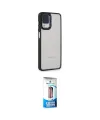 ieg™ Galaxy A22 Kılıf Eksen Doku Prime - Siyah 5D Eko Cam Ekran Koruyucu