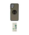 ieg™ Galaxy A22 Kılıf Yörünge Çizgi - Siyah 20D Premium Cam Ekran Koruyucu