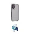 ieg™ Galaxy A23 4G Kılıf Vadi Minimal - Siyah 3D Antistatik Cam Ekran Koruyucu