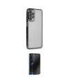 ieg™ Galaxy A23 4G Kılıf Vadi Minimal - Siyah 3D Antistatik Hayalet Cam Ekran Koruyucu