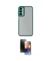 ieg™ Galaxy A24 4G Kılıf Eksen Doku Prime - Siyah 3D Antistatik Mat Seramik Nano Ekran Koruyucu