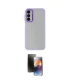 ieg™ Galaxy A24 4G Kılıf Eksen Doku Prime - Siyah 3D Antistatik Mat Seramik Nano Ekran Koruyucu