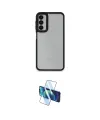 ieg™ Galaxy A24 4G Kılıf Eksen Doku Prime - Siyah 3D Antistatik Seramik Nano Ekran Koruyucu