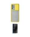 ieg™ Galaxy A52 Kılıf Vadi Çizgi - Siyah 3D Antistatik Hayalet Cam Ekran Koruyucu
