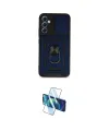 ieg™ Galaxy A54 5G Kılıf Ahenk Klasik - Siyah 3D Antistatik Cam Ekran Koruyucu