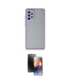 ieg™ Galaxy A72 Kılıf Ahenk Çizgi Serisi - Siyah 3D Antistatik Mat Seramik Nano Ekran Koruyucu