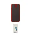 ieg™ Galaxy J7 Pro / J730 Kılıf Ahenk Çizgi Serisi - Şeffaf Pasifik Cam Ekran Koruyucu
