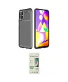 ieg™ Galaxy M31S Kılıf Eksen Form Prime - Siyah 20D Premium Cam Ekran Koruyucu