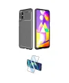 ieg™ Galaxy M31S Kılıf Eksen Form Prime - Siyah 3D Antistatik Seramik Nano Ekran Koruyucu