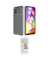 ieg™ Galaxy M31S Kılıf Eksen Form Prime - Siyah Mat Seramik Nano Ekran Koruyucu
