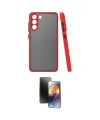 ieg™ Galaxy S21 FE Kılıf Ahenk Çizgi Serisi - Siyah 3D Antistatik Mat Seramik Nano Ekran Koruyucu