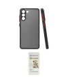 ieg™ Galaxy S21 FE Kılıf Ahenk Çizgi Serisi - Siyah Mat Seramik Nano Ekran Koruyucu