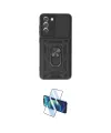 ieg™ Galaxy S21 FE Kılıf Ahenk Klasik - Siyah 3D Antistatik Cam Ekran Koruyucu
