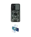 ieg™ Galaxy S21 FE Kılıf Ahenk Klasik - Siyah 3D Antistatik Cam Ekran Koruyucu