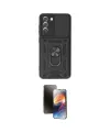 ieg™ Galaxy S21 FE Kılıf Ahenk Klasik - Siyah 3D Antistatik Mat Seramik Nano Ekran Koruyucu