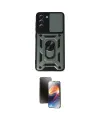 ieg™ Galaxy S21 FE Kılıf Ahenk Klasik - Siyah 3D Antistatik Mat Seramik Nano Ekran Koruyucu