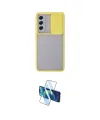 ieg™ Galaxy S21 FE Kılıf Vadi Çizgi - Siyah 3D Antistatik Cam Ekran Koruyucu