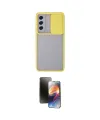 ieg™ Galaxy S21 FE Kılıf Vadi Çizgi - Siyah 3D Antistatik Mat Seramik Nano Ekran Koruyucu