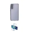 ieg™ Galaxy S21 FE Kılıf Vadi Minimal - Siyah 3D Antistatik Cam Ekran Koruyucu