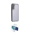 ieg™ Galaxy S21 FE Kılıf Vadi Minimal - Siyah 3D Antistatik Cam Ekran Koruyucu