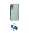 ieg™ Galaxy S21 FE Kılıf Vadi Minimal - Siyah 3D Antistatik Cam Ekran Koruyucu