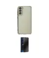 ieg™ Galaxy S21 FE Kılıf Vadi Minimal - Siyah 3D Antistatik Hayalet Cam Ekran Koruyucu