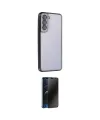 ieg™ Galaxy S21 FE Kılıf Vadi Minimal - Siyah 3D Antistatik Hayalet Cam Ekran Koruyucu