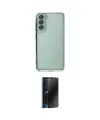 ieg™ Galaxy S21 FE Kılıf Vadi Minimal - Siyah 3D Antistatik Hayalet Cam Ekran Koruyucu