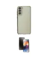 ieg™ Galaxy S21 FE Kılıf Vadi Minimal - Siyah 3D Antistatik Mat Seramik Nano Ekran Koruyucu