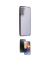 ieg™ Galaxy S21 FE Kılıf Vadi Minimal - Siyah 3D Antistatik Mat Seramik Nano Ekran Koruyucu