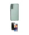 ieg™ Galaxy S21 FE Kılıf Vadi Minimal - Siyah 3D Antistatik Mat Seramik Nano Ekran Koruyucu
