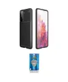 ieg™ Galaxy S21 Plus Kılıf Eksen Form Prime - Şeffaf Royal Nano Ekran Koruyucu