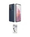 ieg™ Galaxy S21 Ultra Kılıf Eksen Form Prime - Şeffaf Uv Polymer Nano Ekran Koruyucu