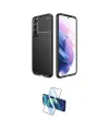 ieg™ Galaxy S22 Plus Kılıf Eksen Form Prime - Siyah 3D Antistatik Cam Ekran Koruyucu