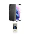 ieg™ Galaxy S22 Plus Kılıf Eksen Form Prime - Siyah 5D Hayalet Cam Ekran Koruyucu
