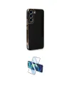 ieg™ Galaxy S22 Plus Kılıf Yankı Serisi - Siyah 3D Antistatik Cam Ekran Koruyucu