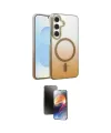ieg™ Galaxy S23 FE Kılıf Ahenk Doku Özel Seri - Siyah 3D Antistatik Mat Seramik Nano Ekran Koruyucu
