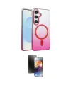 ieg™ Galaxy S23 FE Kılıf Ahenk Doku Özel Seri - Siyah 3D Antistatik Mat Seramik Nano Ekran Koruyucu