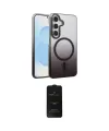 ieg™ Galaxy S23 FE Kılıf Ahenk Doku Özel Seri - Siyah 6D Antistatik Mat Seramik Hayalet Nano Ekran Koruyucu