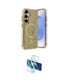 ieg™ Galaxy S23 FE Kılıf Eksen Çizgi - Siyah 3D Antistatik Cam Ekran Koruyucu