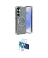 ieg™ Galaxy S23 FE Kılıf Eksen Çizgi - Siyah 3D Antistatik Cam Ekran Koruyucu
