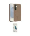 ieg™ Galaxy S23 FE Kılıf Siluet Doku Özel Seri - Şeffaf Pasifik Cam Ekran Koruyucu