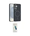 ieg™ Galaxy S23 FE Kılıf Siluet Doku Özel Seri - Şeffaf Pasifik Cam Ekran Koruyucu