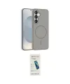 ieg™ Galaxy S23 FE Kılıf Siluet Doku Özel Seri - Şeffaf Pasifik Cam Ekran Koruyucu