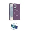 ieg™ Galaxy S23 FE Kılıf Siluet Doku Özel Seri - Siyah 3D Antistatik Cam Ekran Koruyucu