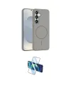ieg™ Galaxy S23 FE Kılıf Siluet Doku Özel Seri - Siyah 3D Antistatik Seramik Nano Ekran Koruyucu