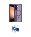 ieg™ Galaxy S23 FE Kılıf Siluet Minimal Prime - Siyah 3D Antistatik Cam Ekran Koruyucu