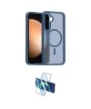 ieg™ Galaxy S23 FE Kılıf Siluet Minimal Prime - Siyah 3D Antistatik Cam Ekran Koruyucu